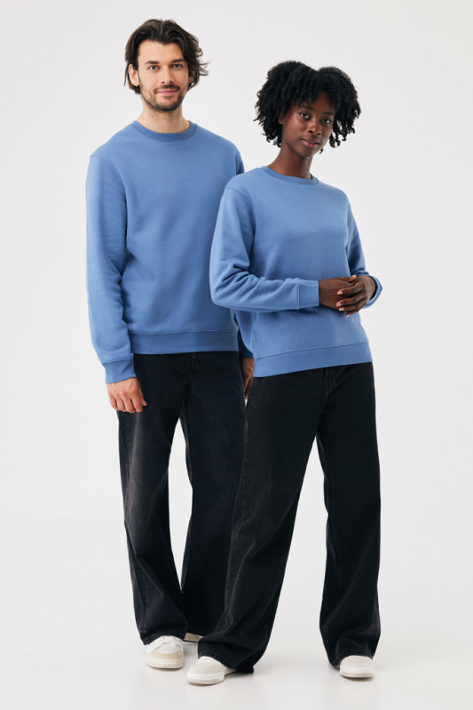 IQONIQ Toria Unisex mikina s okrúhl. výstrihom z rec. bavlny moon blue XXL 16