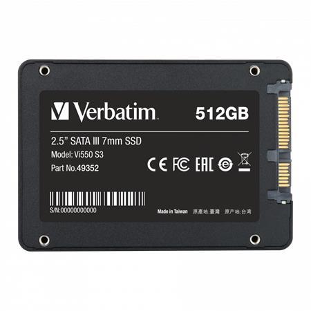SSD (vnútorná  pamäť), 512GB, SATA 3, 535/560MB/s, VERBATIM "Vi550"