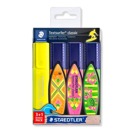 Zvýrazňovač, sada, 1-5 mm, STAEDTLER "Textsurfer® Classic 364", 3+1 farba 1
