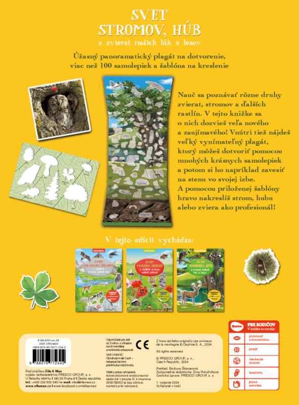 SVET STROMOV, húb a zvierat našich lúk a lesov – Knižka s plagátom a samolepkami 3