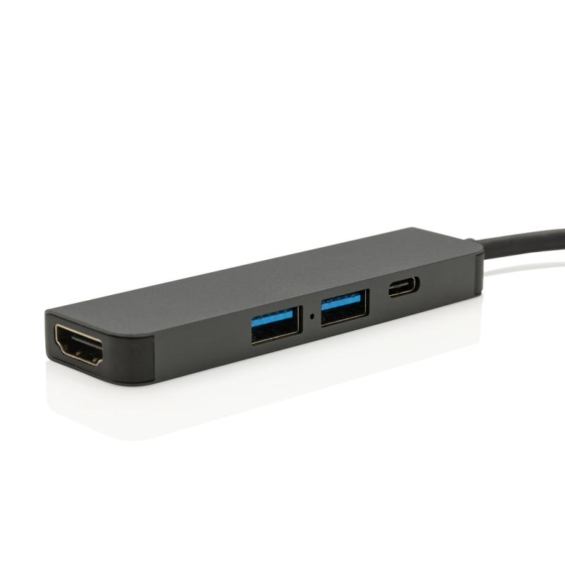 Hub s HDMI vstupom Terra z RCS recykl. hliníka sivá 2