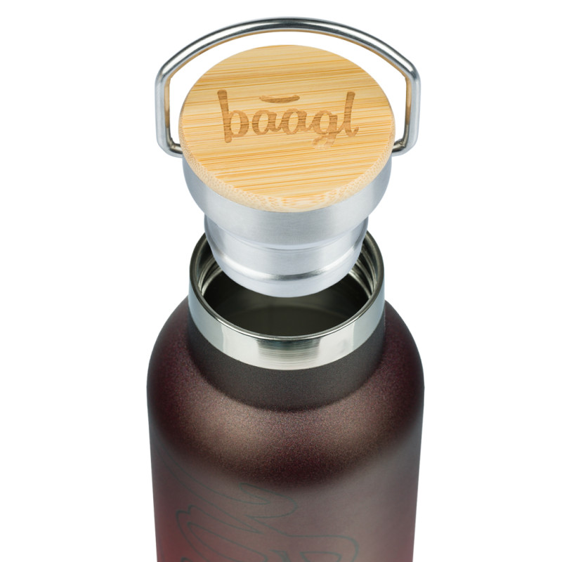 BAAGL Termofľaša s bambusovým viečkom Gradient červeno-čierna, 500 ml 2