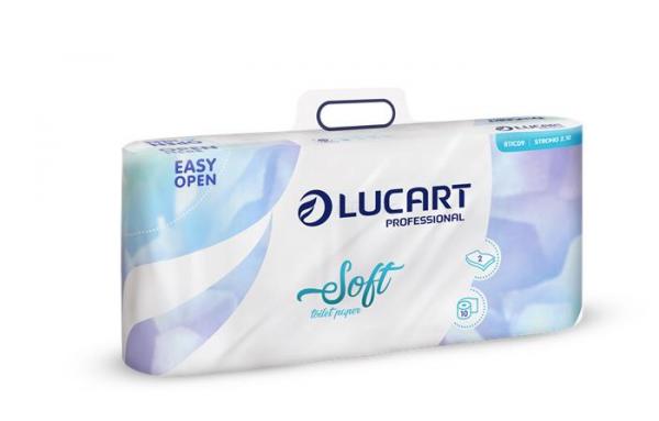 Toaletný papier, 2-vrstvový, malé kotúče, 10 kotúčov, LUCART "Soft", biela