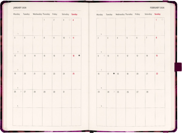 NOTIQUE Planbook diár/notes Fialové kvety 2026, 13 x 21 cm 4