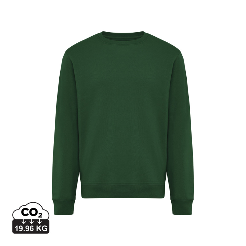 IQONIQ Toria Unisex mikina s okrúhl. výstrihom z rec. bavlny forest green XS