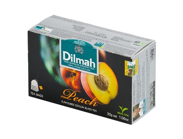 Čierny čaj, 20x1,5g, DILMAH, s vôňou broskyne