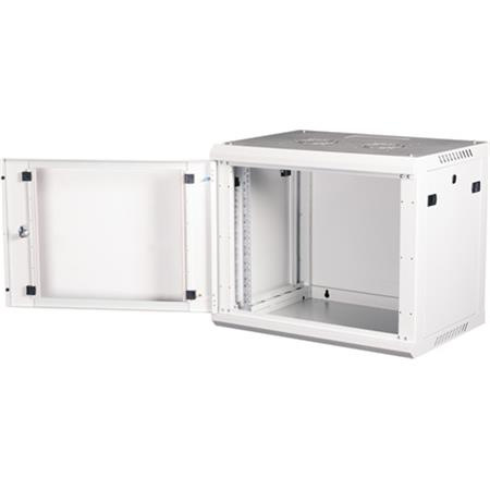 Rack skriňa, nástenná, 19", 9U, v demonte, LANDE "PROlineB", sivá 3