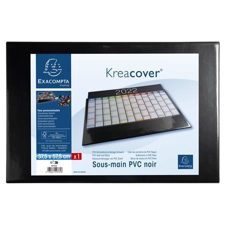 Podložka na stôl, PVC, 375x575 mm, EXACOMPTA "KreaCover®", čierna 10