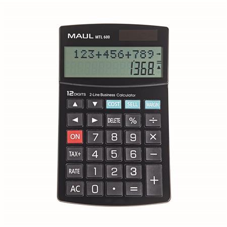 Kalkulačka, stolová, 12 miestny displej, 2-riadková, MAUL "MTL 600"