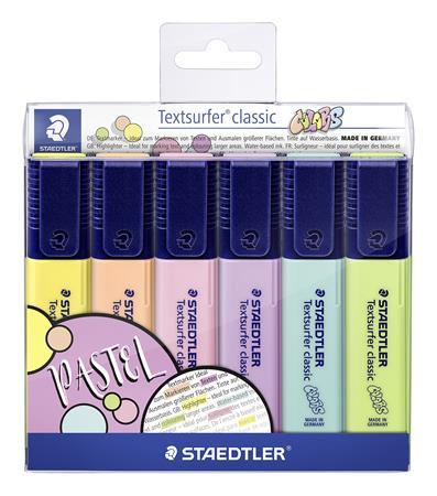 Zvýrazňovač, sada, 1-5 mm, STAEDTLER, "Textsurfer Classic Pastel", 6 rôznych farieb