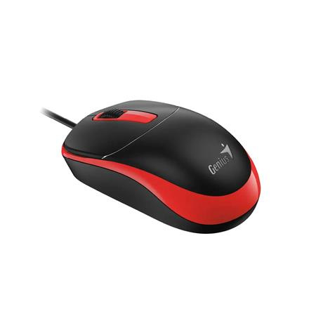 Myš, drôtová, optická, normálna veľkosť, USB, GENIUS "DX-123", čierna-červená 4