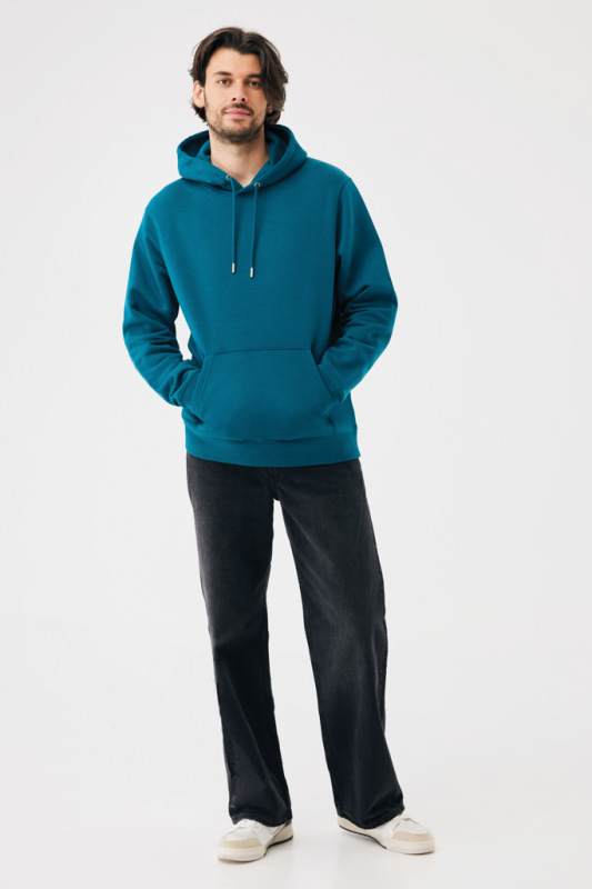 IQONIQ Joshua Unisex mikina s kapucňou z rec. bavlny dark teal XXL 5