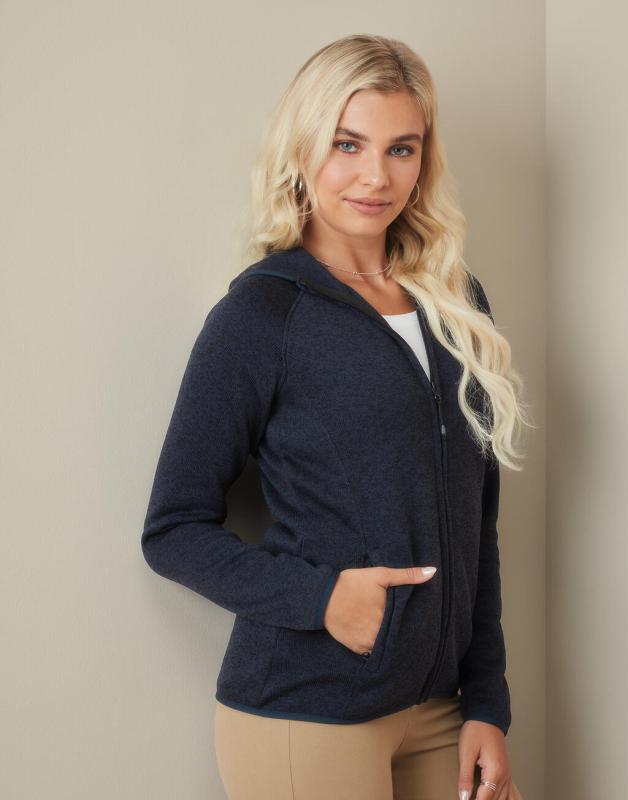 Lux Hooded Knit Fleece Jacket for women