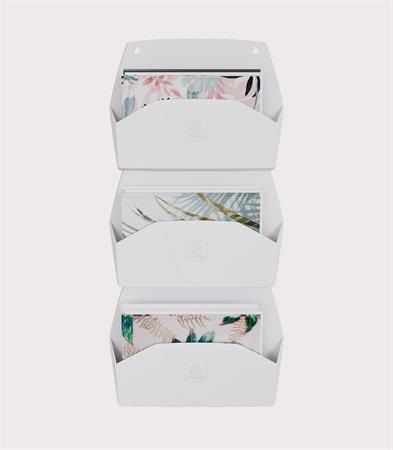 Nástenný, organizér, 1 priehradka, ležatý, 38,2x28,9x7,2 cm, EXACOMPTA "Autentik", biele 2