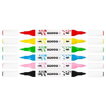 Dekoračný popisovač, sada, akrylový, 1-2 mm, obojstranný, KORES " K-Kreative", 6 rôznych f 3