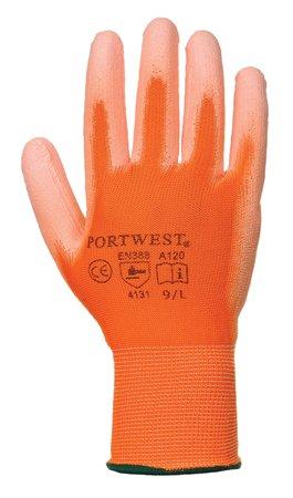 . Montážne rukavice, na dlani namočené do polyuretánu, veľkosť: 7, oranžové