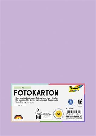 Dekoračný kartón, 2 stranný, A4, 300 g, 50 listov, FOLIA, bledý orgovánový