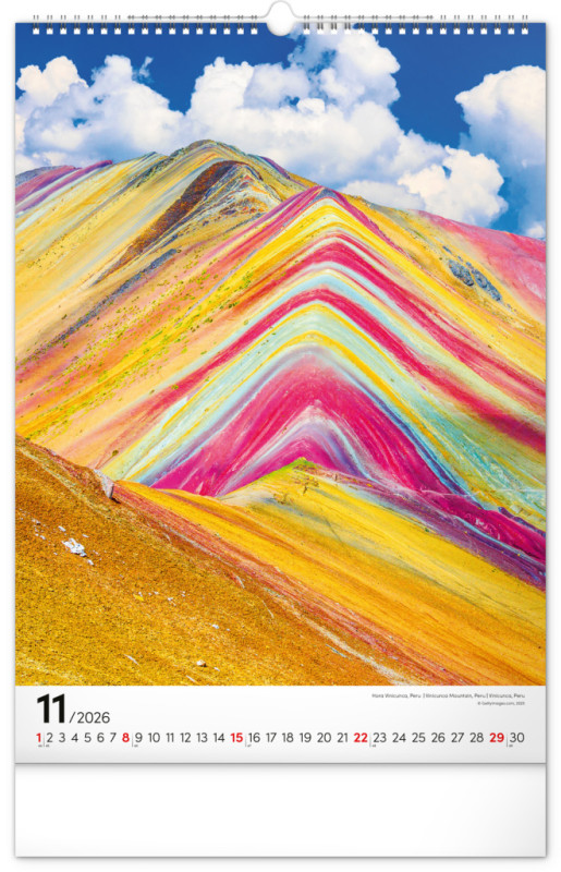 NOTIQUE Nástenný kalendár Hory 2026, 33 x 46 cm 11