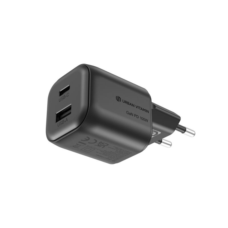 Urban Vitamin Livermore – 100W RCS recyklovaná GaN nabíjačka čierna 4
