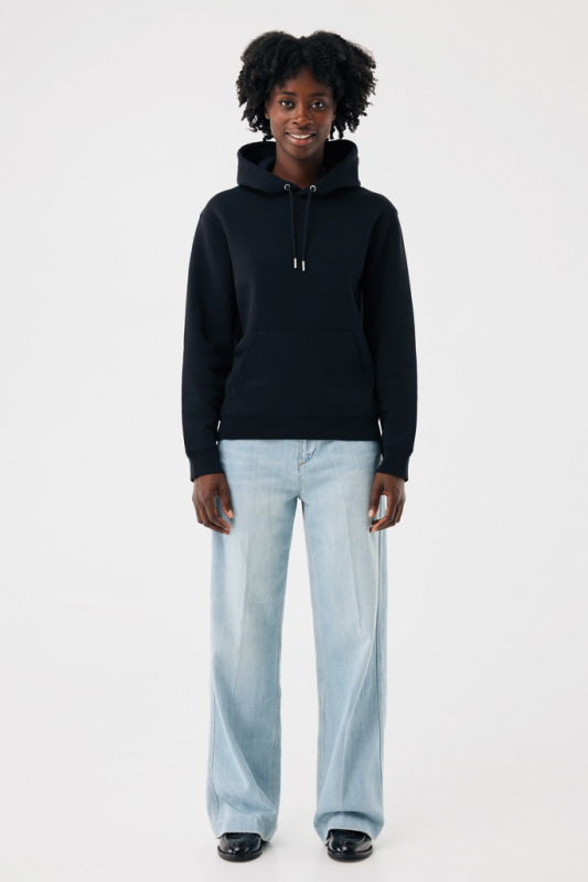 IQONIQ Joshua Unisex mikina s kapucňou z rec. bavlny čierna XS 5