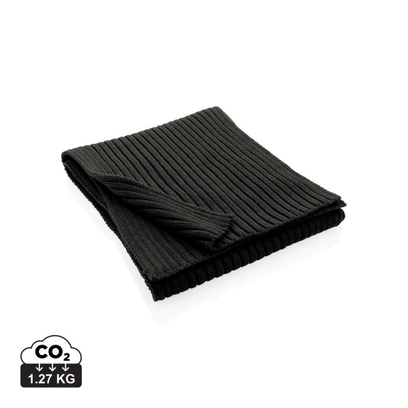 Pletený šál 180x25cm Impact z Polylana® AWARE™ čierna