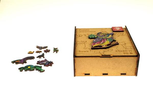 Puzzle, drevené, A4, 90 ks, PANTA PLAST "Owl"