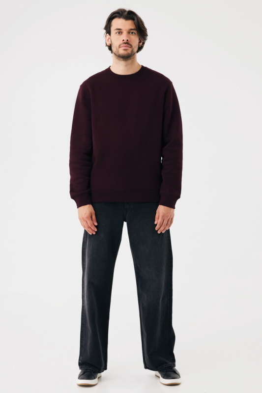 IQONIQ Toria Unisex mikina s okrúhl. výstrihom z rec. bavlny merlot XXS 6