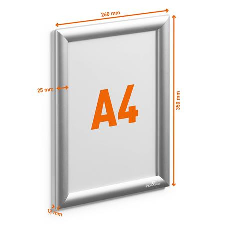 Informačný panel, hliníkový, do exteriéru, A4, DURABLE "Outdoor", strtieborný 2