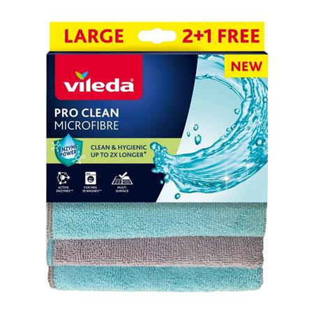 Utierka, s mikrovláknom, 2+1 ks, VILEDA "Pro Clean", modrá-sivá 1