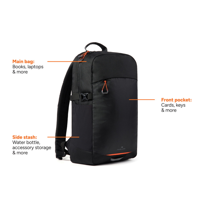 Nordic Drift Trail RCS batoh Daypack 16 l čierna 2
