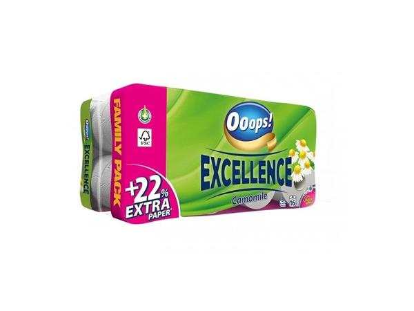 Toaletný papier, 3-vrstvový, malý kotúč, 16 kotúčov, OOOPS "Classic", kamilka 1