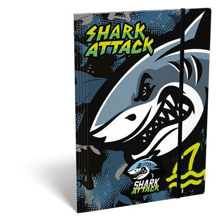 Doska s gumičkou, kartón, A4, LIZZYSULI, "Shark Attack" 1