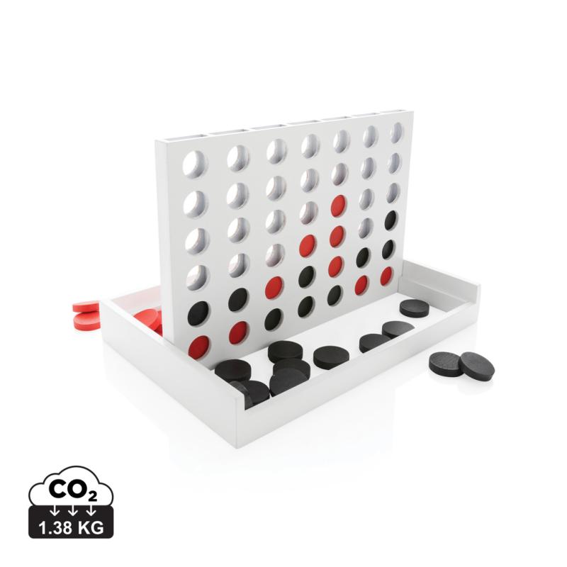 Drevené piškvorky Connect four biela