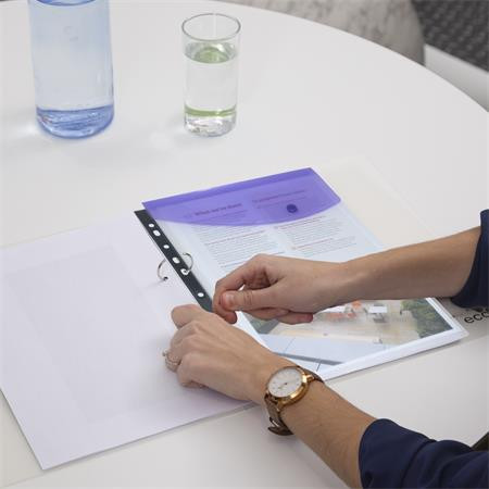 Obal na patent, s eurodierovaním, A4+, RAPESCO "Eco", mix priehľadných farieb 5