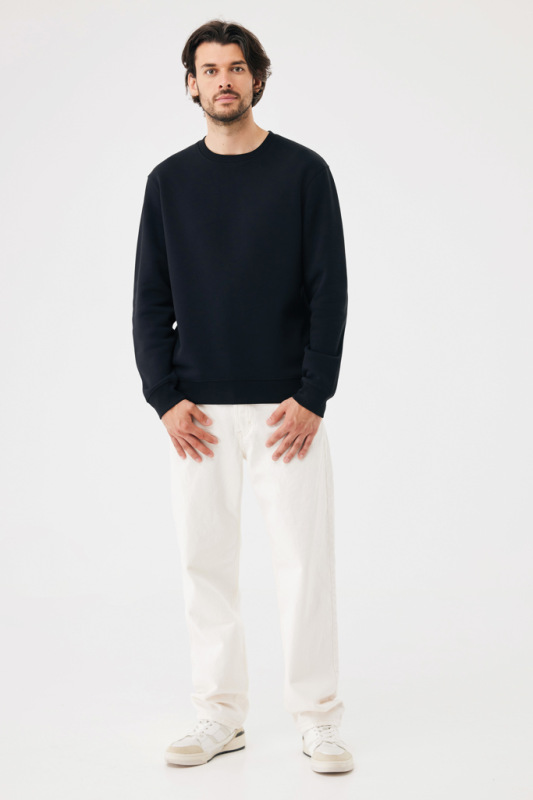 IQONIQ Toria Unisex mikina s okrúhl. výstrihom z rec. bavlny čierna 4XL 11
