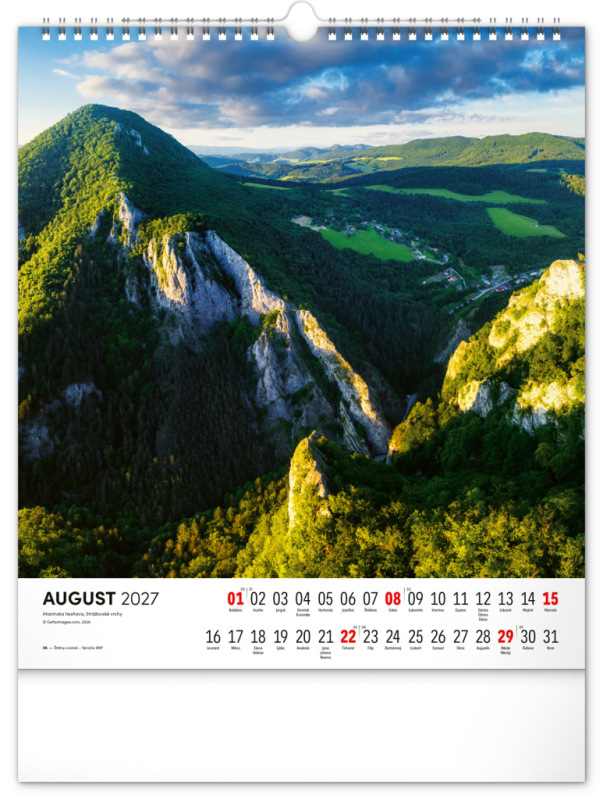 NOTIQUE Nástenný kalendár Čarokrásne Slovensko 2027, 30 x 34 cm 8