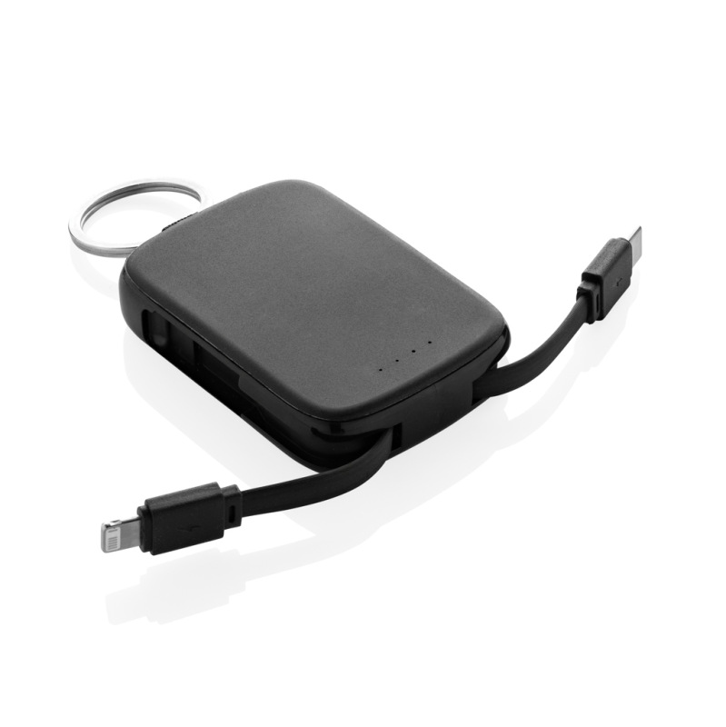 Nexo RCS kľúčenka s powerbankou 2000 mAh a int. káblami čierna 3
