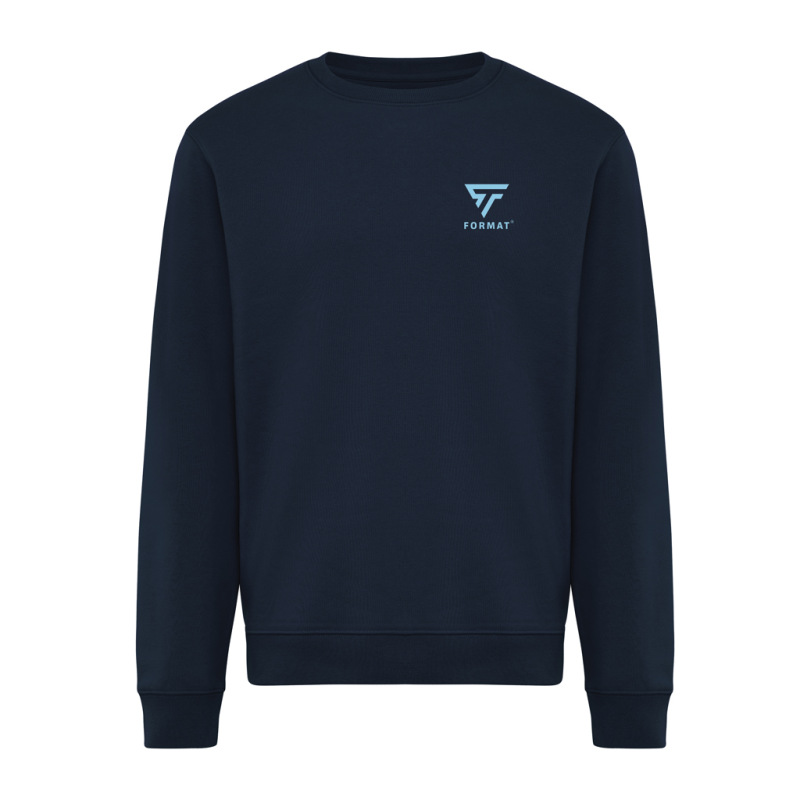 IQONIQ Toria Unisex mikina s okrúhl. výstrihom z rec. bavlny námornícka modrá XXXL 4