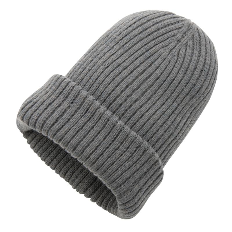 Dvojito pletená beanie čapica Impact z Polylana® AWARE™ antracitová 3