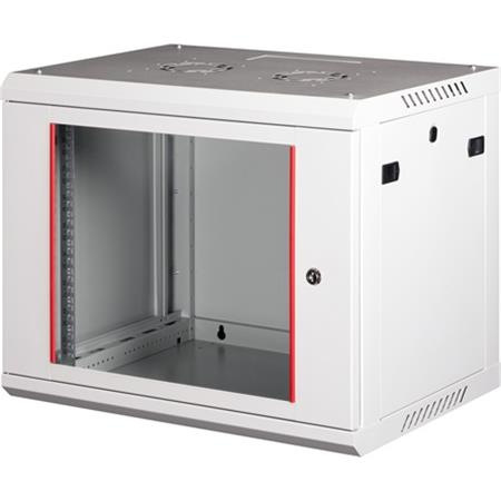 Rack skriňa, nástenná, 19", 9U, v demonte, LANDE "PROlineB", sivá 1