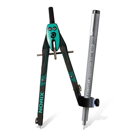 Kružidlo, precízne, 3-dielne, STAEDTLER "Norix® 555", zelené 4