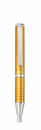 Guľôčkové pero, 0,24 mm, teleskopické, zlaté telo, ZEBRA "SL-F1", modrá