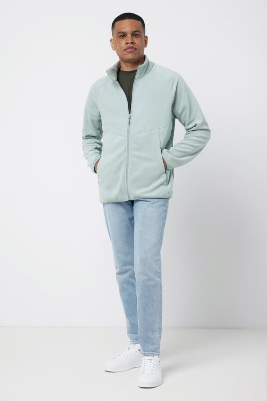 Micro fleece bunda na zips Iqoniq Talung z rec. polyesteru Iceberg green XS 11