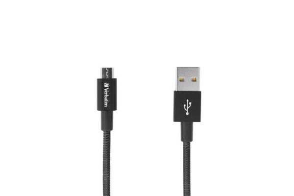 USB kábel, microUSB B, 100 cm. VERBATIM, čierny