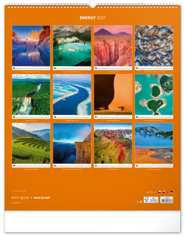 NOTIQUE Nástenný kalendár Energia 2027, 48 x 56 cm 13