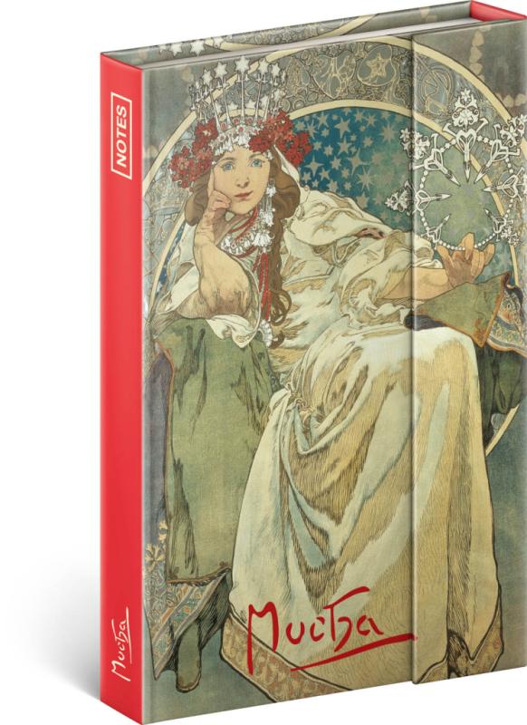 NOTIQUE Notes Alfons Mucha – Princezná, linajkovaný, 11 x 16 cm