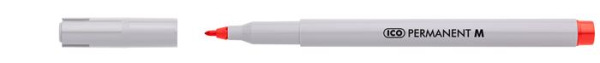 Permanentný popisovač, 1-1,5 mm, ICO "Permanent M", červený 1