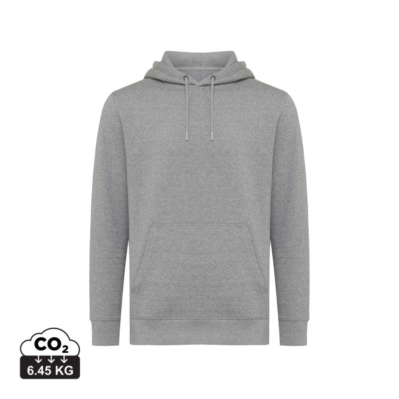 Ľahká mikina s kapucňou Iqoniq Rila z recykl. bavlny light heather anthracite XXXL