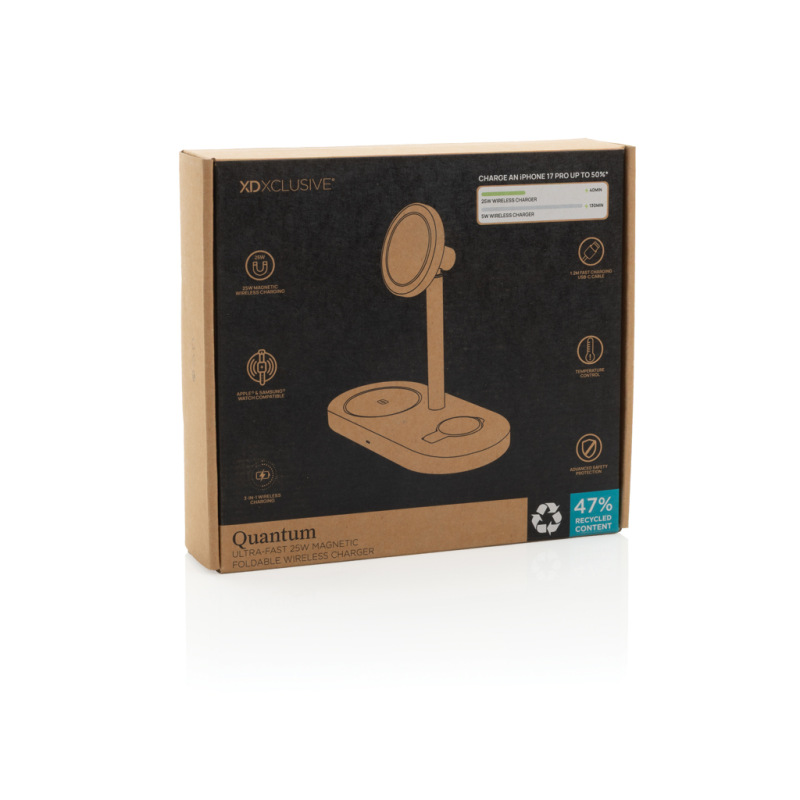 Quantum RCS ultra-rýchla 25W magnet. bezdrôt. nabíjačka sivá 2