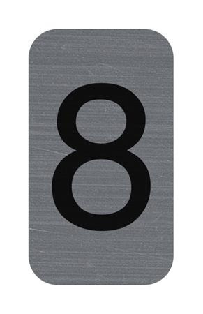 Informačná tabuľka, samolepiaca, 2,5x4,4 cm, hliníkový vzhľad, EXACOMPTA, č. 8 1